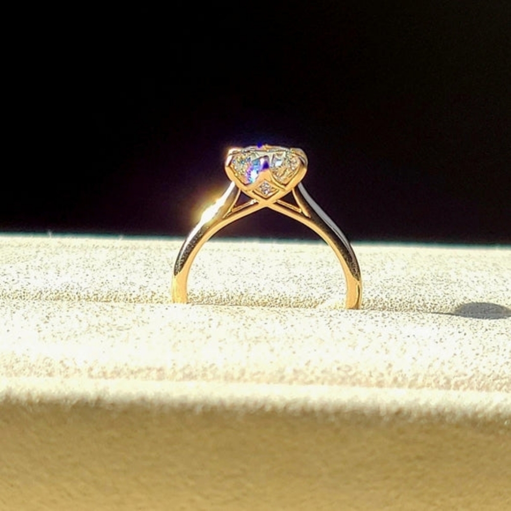 Solid 14k gold 1.5ct F VS1 lab round diamond ring